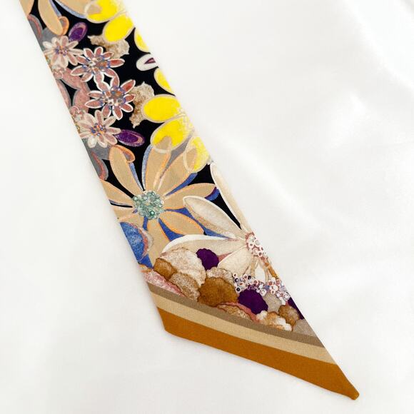 TWILLY Silk Midnight Park Twill Band Headband Scarf - Picture 4 of 11